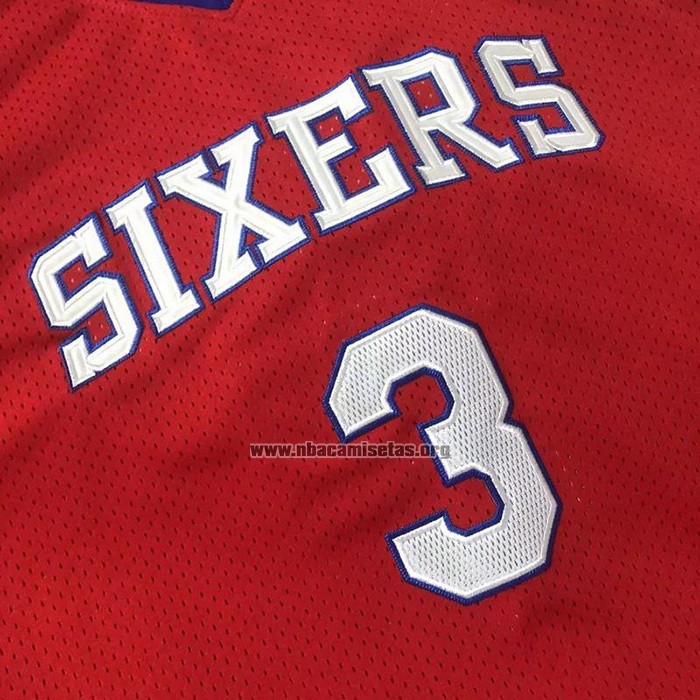 Camiseta Philadelphia 76ers Allen Iverson NO 3 Mitchell & Ness 2002-03 Rojo